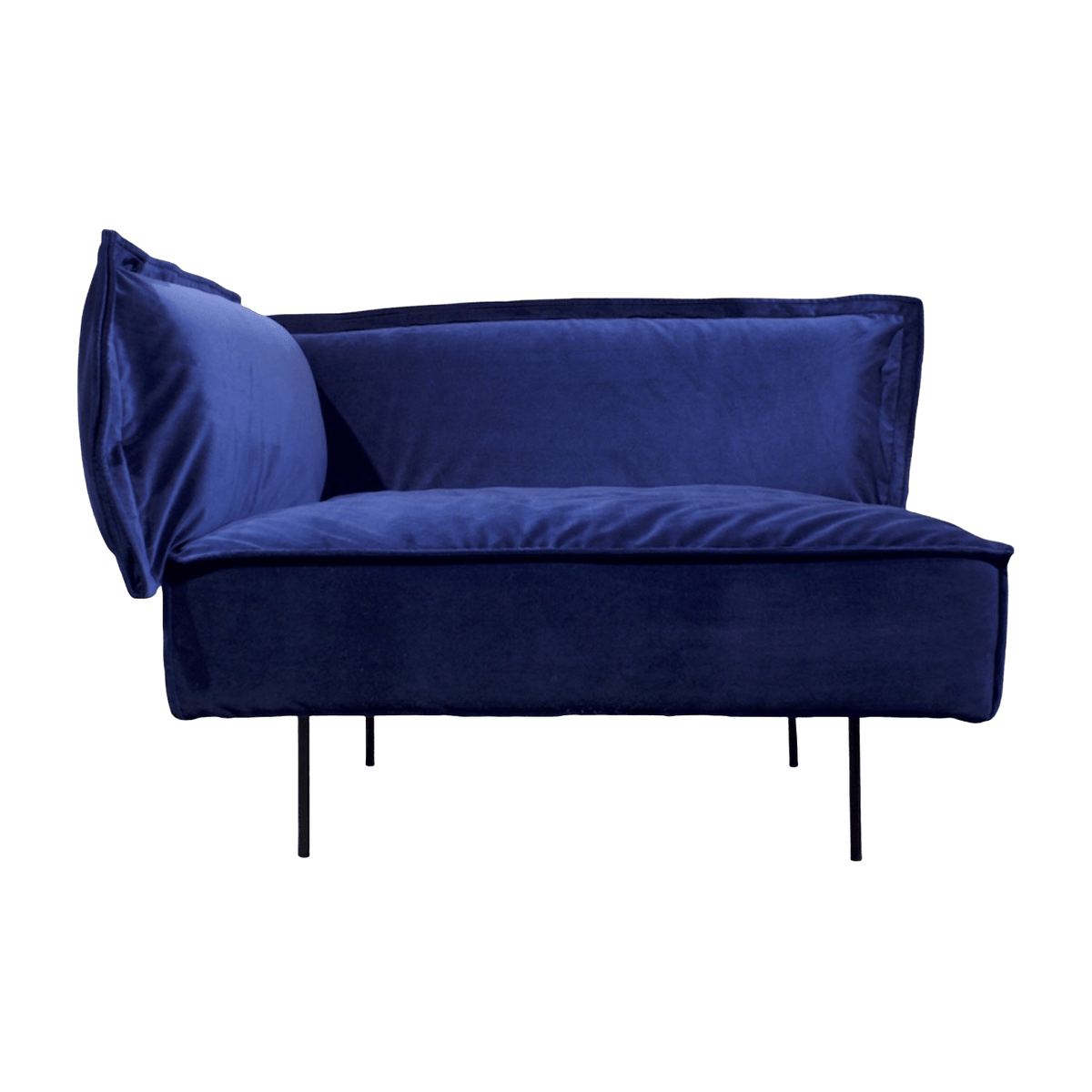 Module d'angle gauche lounge bleu Velvet - HANDVÄRK - The Cool Republic