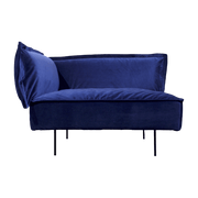 Module d'angle gauche lounge bleu Velvet - HANDVÄRK - The Cool Republic