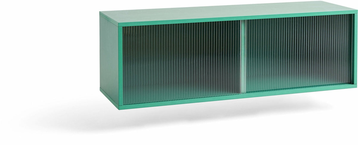 Module de rangement à portes vitrées M en bois vert - Hay - The Cool Republic