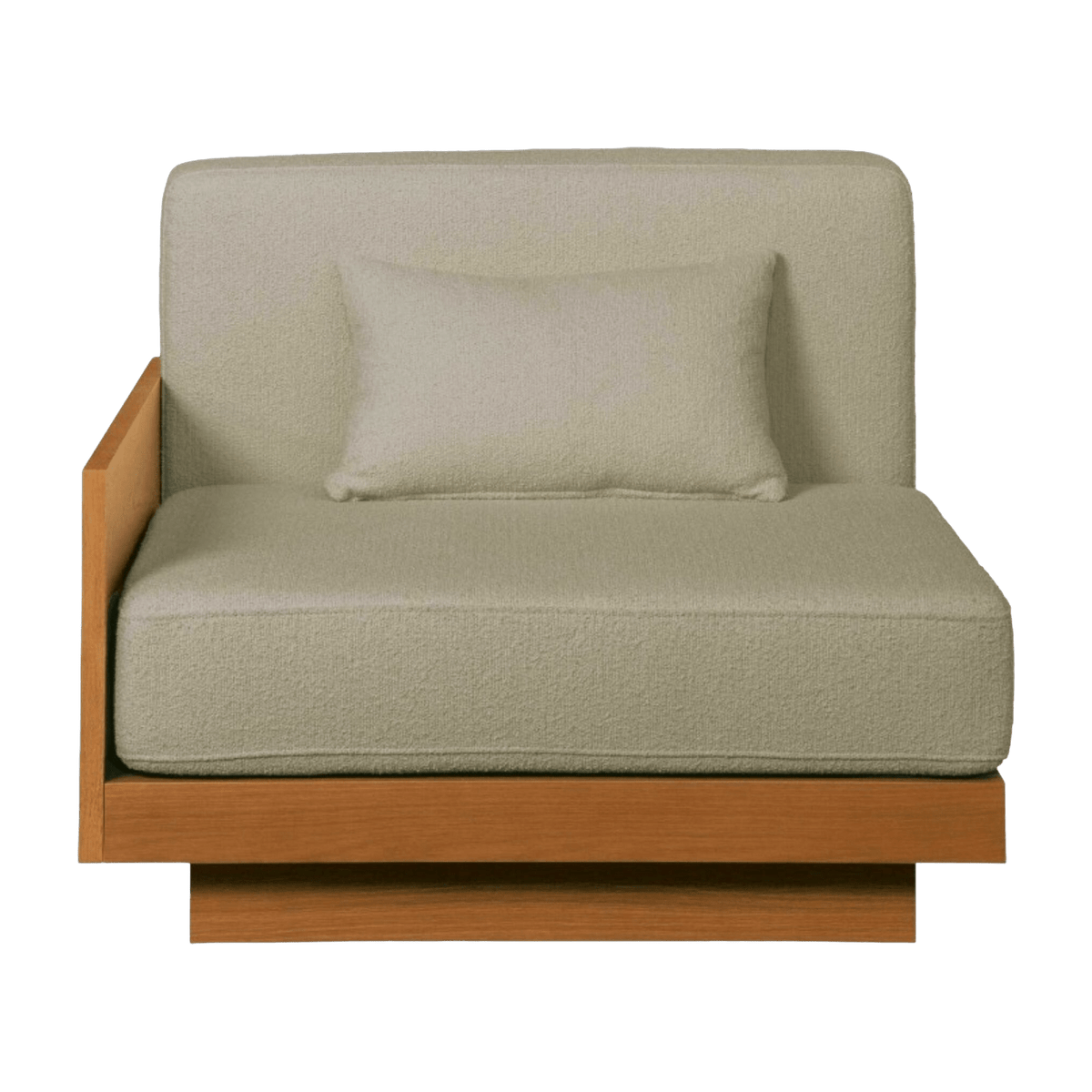 Outdoor module with armrest in Iroko and natural curl Georges - Gabrielle Paris - The Cool Republic