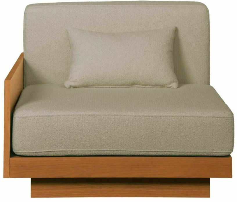 Module d'extérieur avec accoudoir en Iroko et bouclette Naturel Georges - Gabrielle Paris - The Cool Republic
