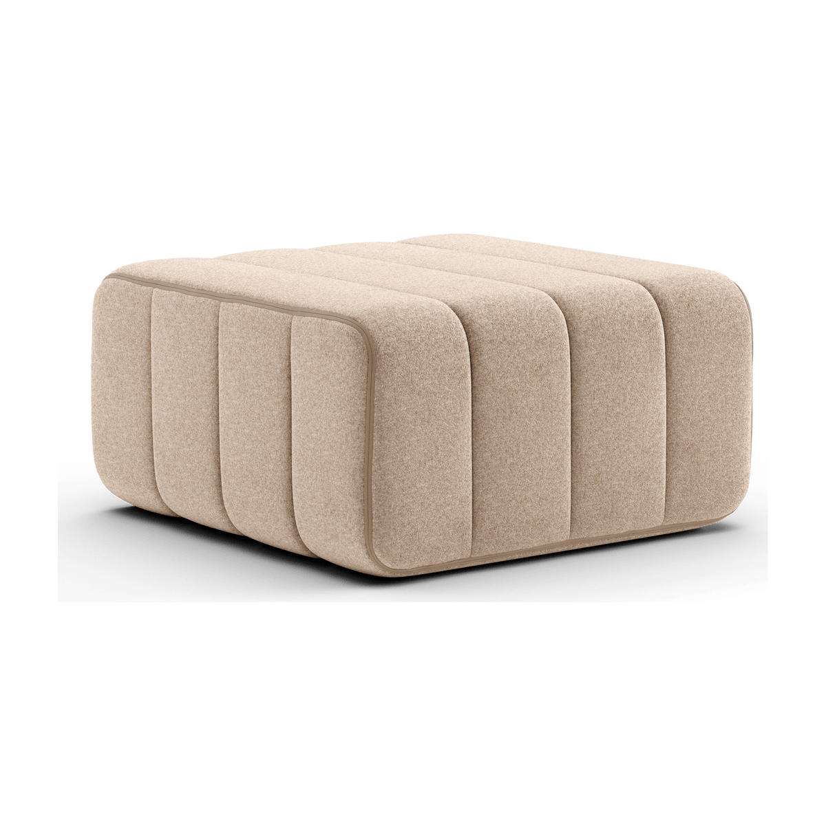 Module en tissu velours Barcelone beige 68x68x34cm Curt - Ambivalenz - The Cool Republic