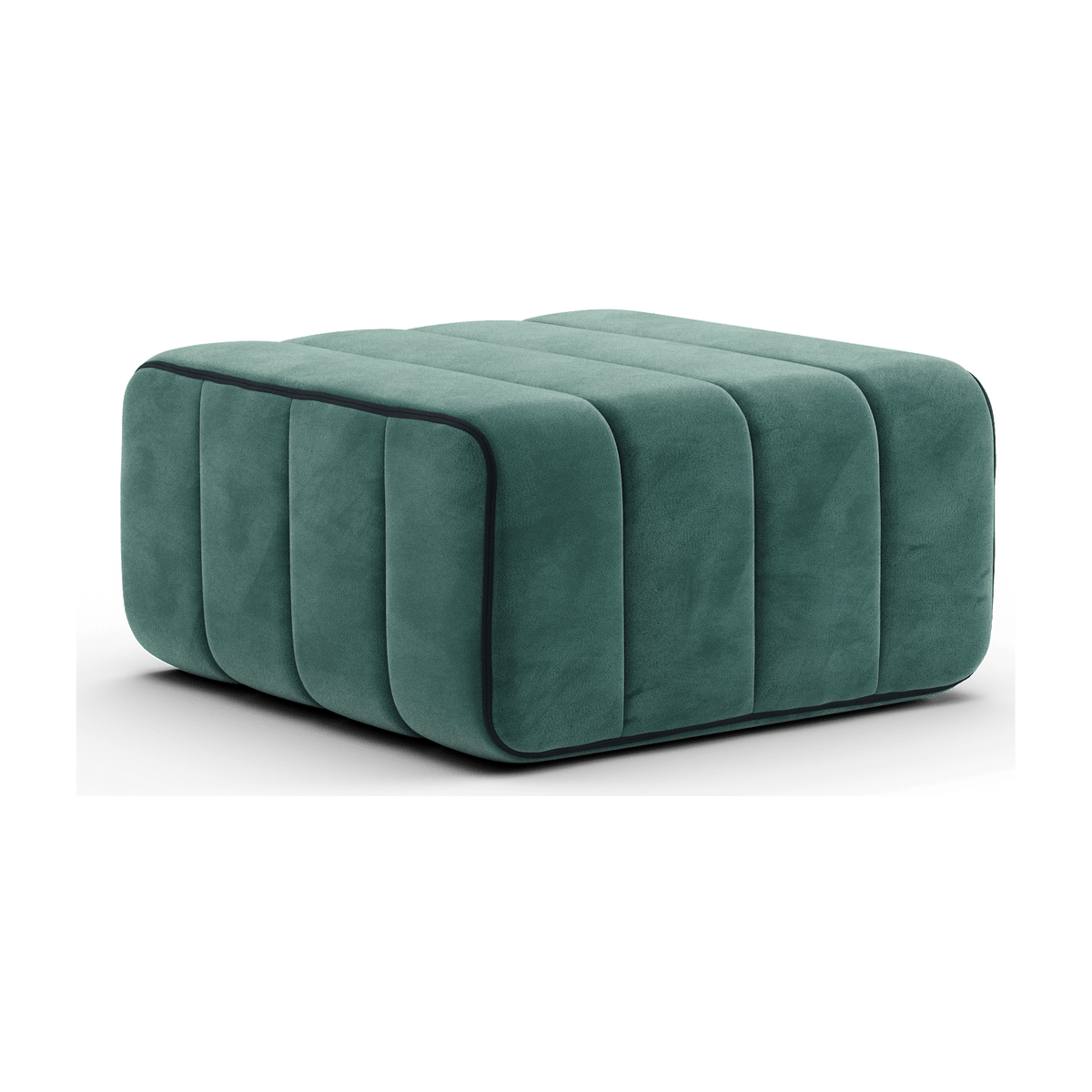 Module en tissu velours Barcelone vert 68x68x34cm Curt - Ambivalenz - The Cool Republic