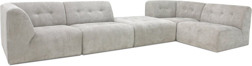 Module milieu 1 place en velours côtelé gris Vint - Hkliving - The Cool Republic