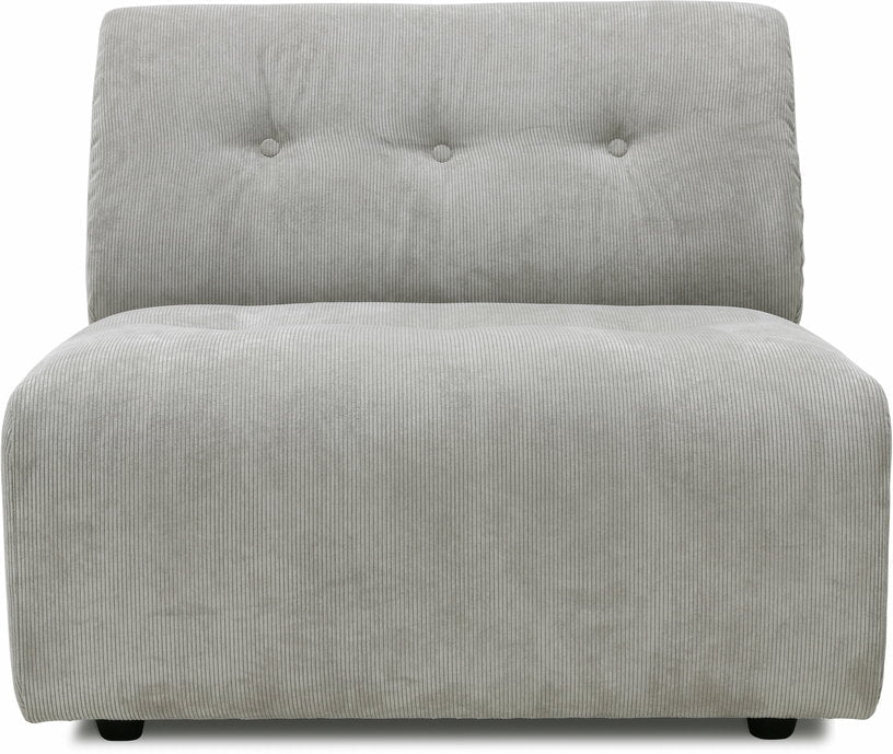 Module milieu 1 place en velours côtelé gris Vint - Hkliving - The Cool Republic