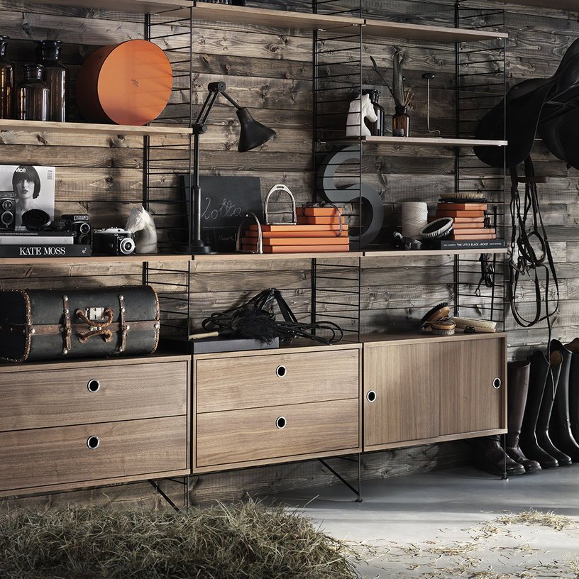 Montant à fixer en acier noir 20x75cm - String - The Cool Republic