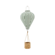 Montgolfière en tissu vert et panier en acacia 25 x 65 cm Pomp - Bloomingville mini - The Cool Republic