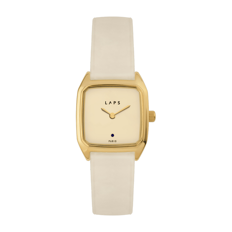 Montre ivoire en cuir et cadran doré Prima Oria - Laps - The Cool Republic