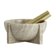 Mortar in beige marbre and golden metal pestle Rocoto - Nordar - The Cool Republic
