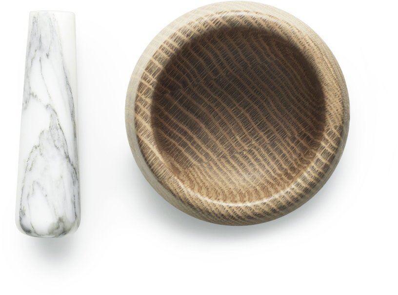 Mortier et pilon en chêne et marbre blanc Craft blanc - Normann Copenhagen - The Cool Republic
