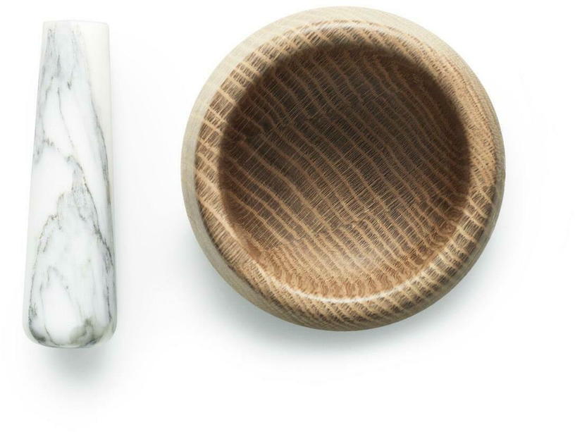 Mortier et pilon en chêne et marbre blanc Craft blanc - Normann Copenhagen - The Cool Republic