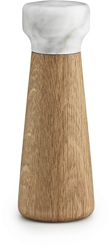 Moulin à sel en chêne naturel et marbre blanc 18 cm Craft Oak/blanc - Normann Copenhagen - The Cool Republic