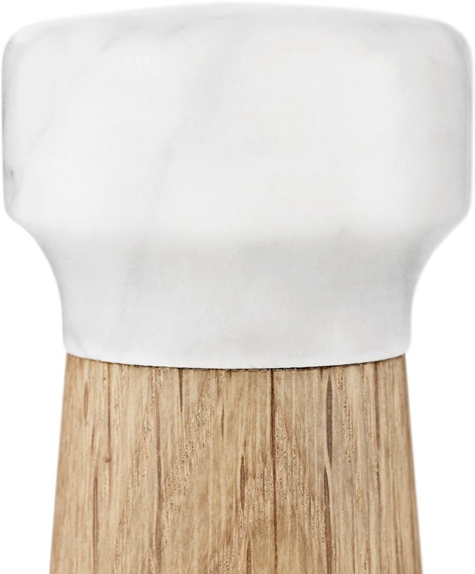 Moulin à sel en chêne naturel et marbre blanc 18 cm Craft Oak/blanc - Normann Copenhagen - The Cool Republic