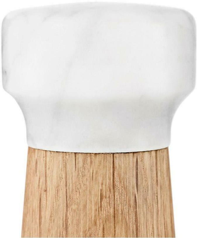 Moulin à sel en chêne naturel et marbre blanc 27 cm Craft Oak/blanc - Normann Copenhagen - The Cool Republic