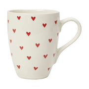 Mug en grès blanc cassé et rouge 10cm Amor - Broste Copenhagen