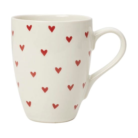 Mug en grès blanc cassé et rouge 10cm Amor - Broste Copenhagen