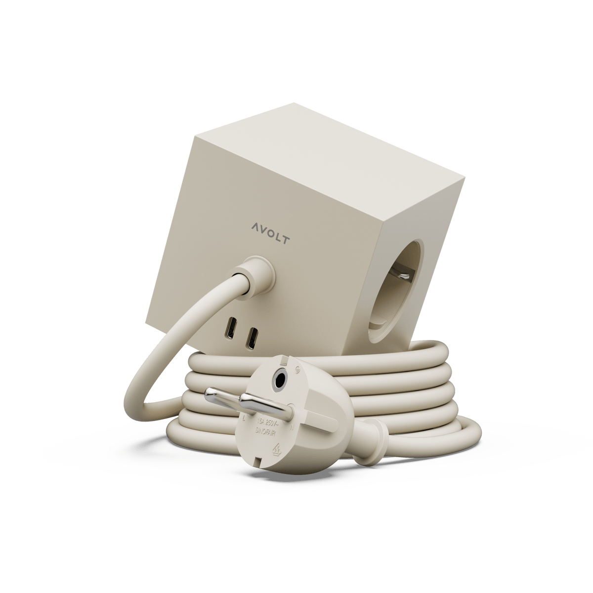 Multiprise USB-C 30W 1.8m beige Square 1 - Avolt - The Cool Republic