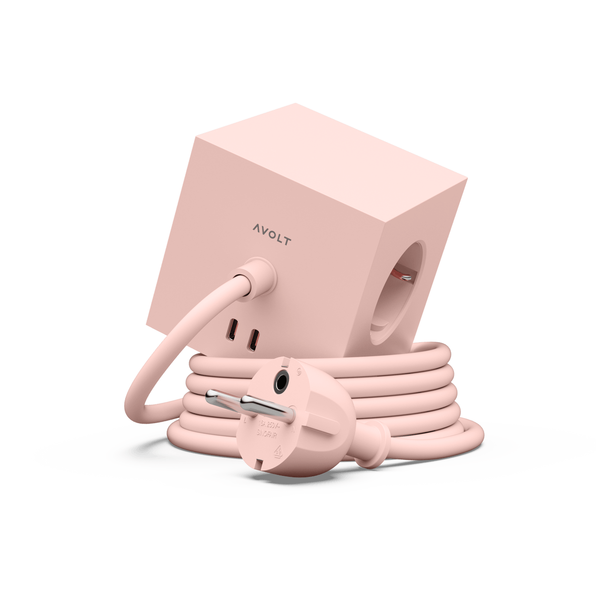 USB-C Power Strip 30W 1.8m Pink Square 1 - Avolt - The Cool Republic