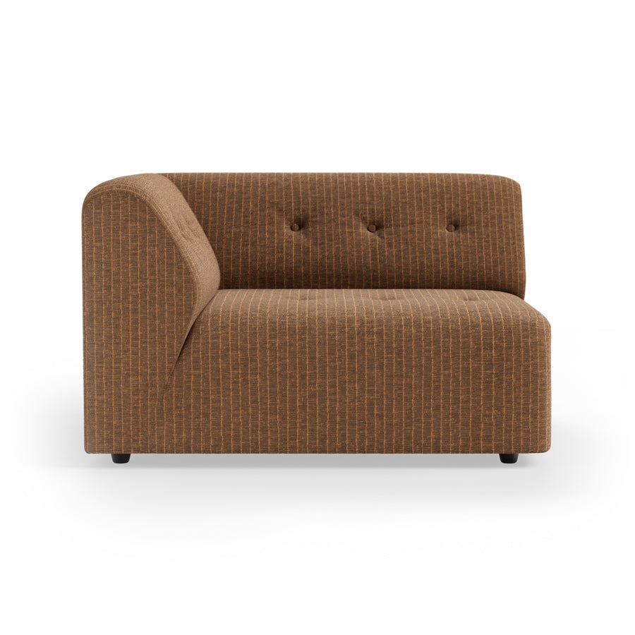 Modulo d' angle sinistra 2 posti in velluto a coste bronzo Vint - Hkliving