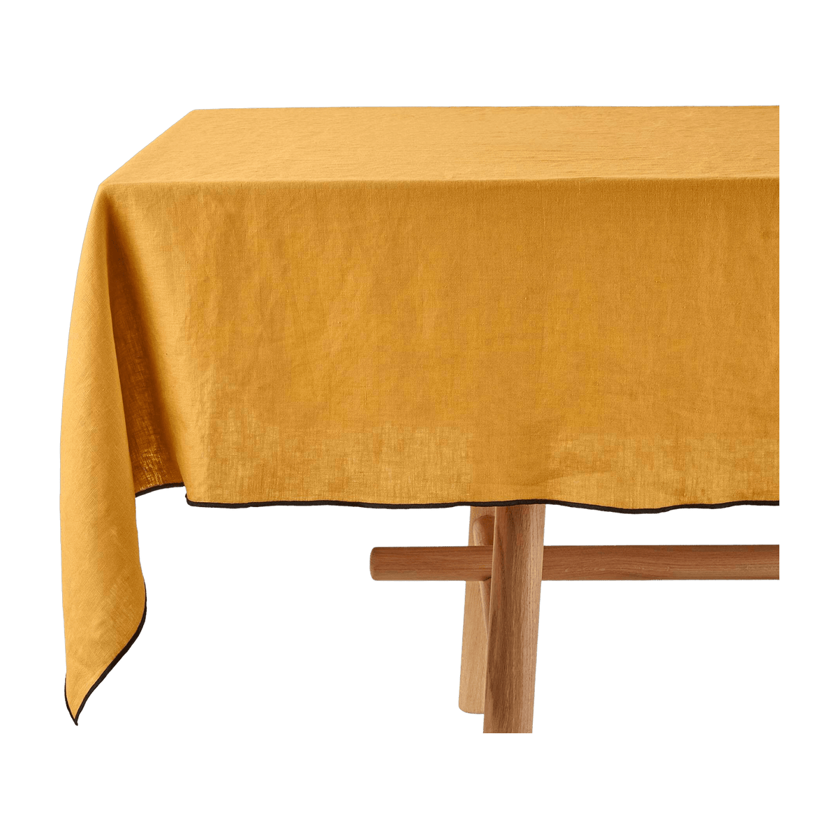 Nappe Carrée Carlina Jaune Ocre Et Bourdon Noir - Madura - The Cool Republic