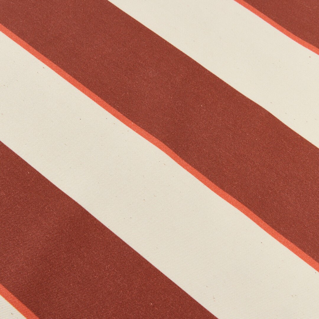 Nappe de table rectangulaire en coton bio à rayures marron et rouge 150 x 250 cm - Nobodinoz - The Cool Republic