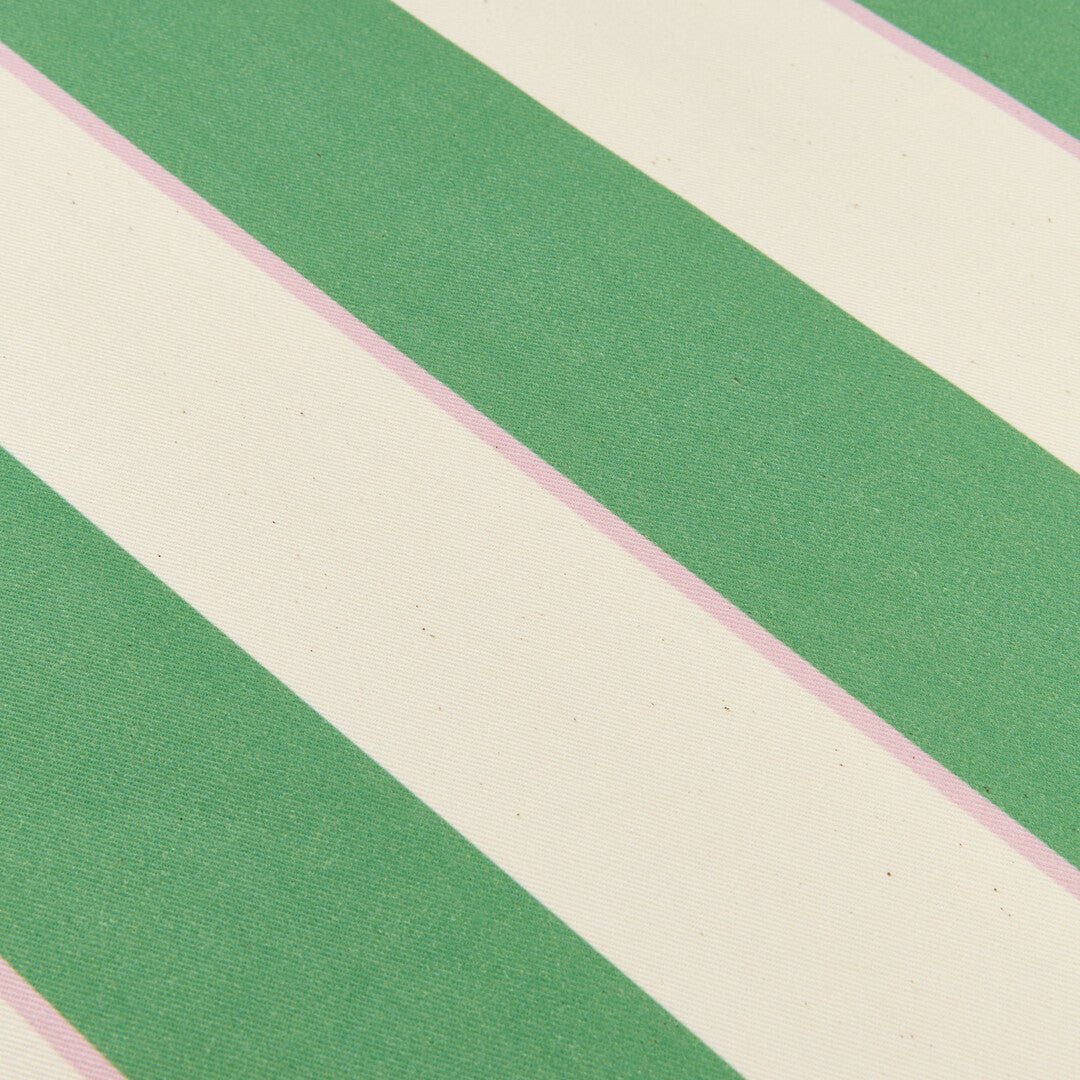 Nappe de table rectangulaire en coton bio à rayures vert et rose 150 x 250 cm - Nobodinoz - The Cool Republic
