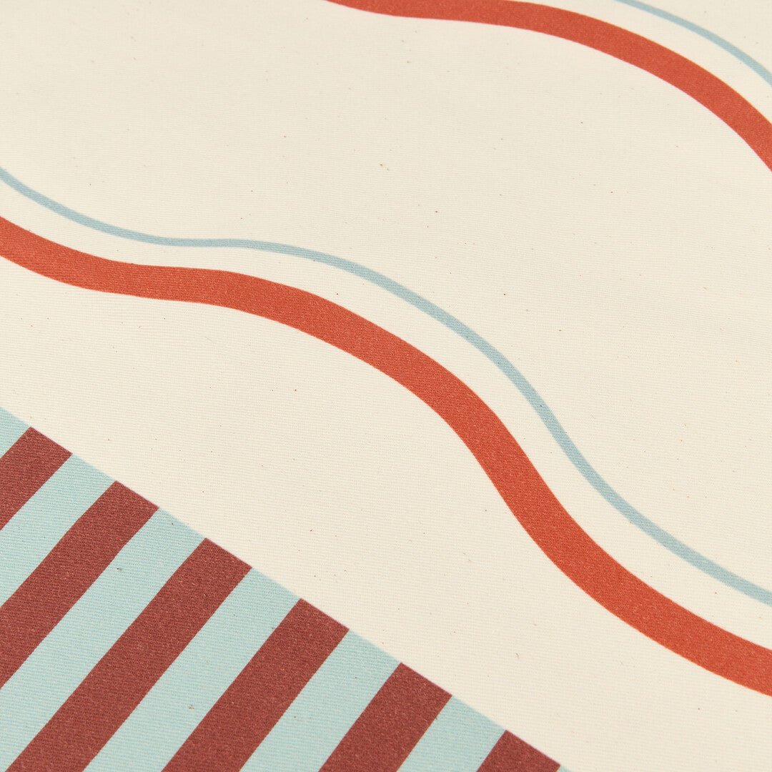 Nappe de table rectangulaire en coton bio rouge et bleu 150 x 250 cm - Nobodinoz - The Cool Republic