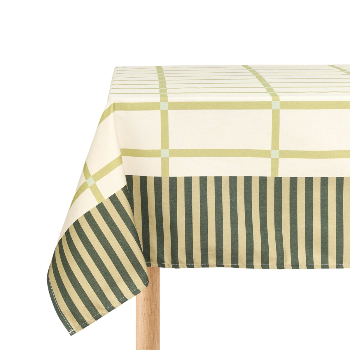 Nappe de table rectangulaire en coton bio vert 150 x 250 cm - Nobodinoz - The Cool Republic