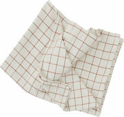 Nappe en coton quadrillée blanc cassé et rouge 140 x 260 cm Grid - OYOY - The Cool Republic