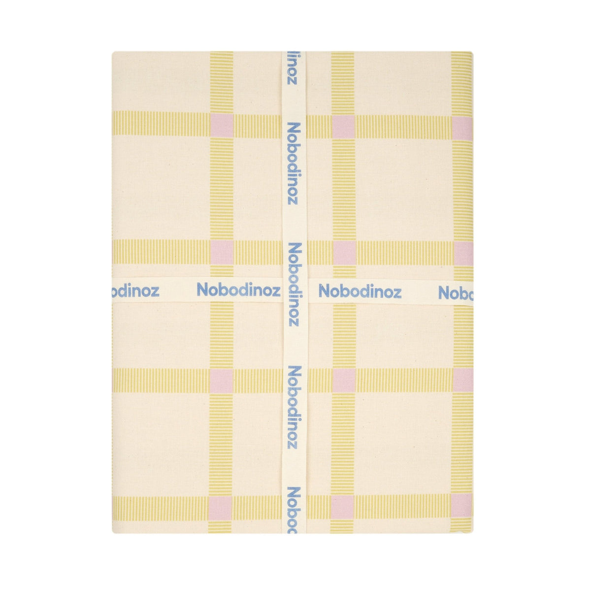 Nappe rectangulaire en popeline de coton bio à carreaux jaune et rose 150 x 250 cm - Nobodinoz - The Cool Republic