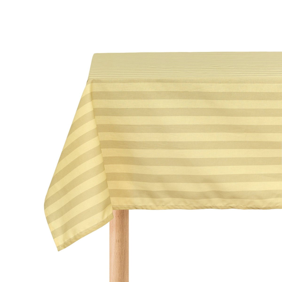 Nappe rectangulaire en popeline de coton bio à rayures jaune 150 x 250 cm - Nobodinoz - The Cool Republic