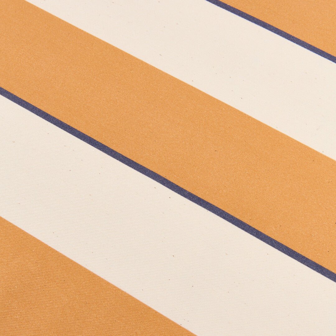 Nappe ronde avec franges en popeline de coton bio à rayures orange et bleu 160 cm - Nobodinoz - The Cool Republic
