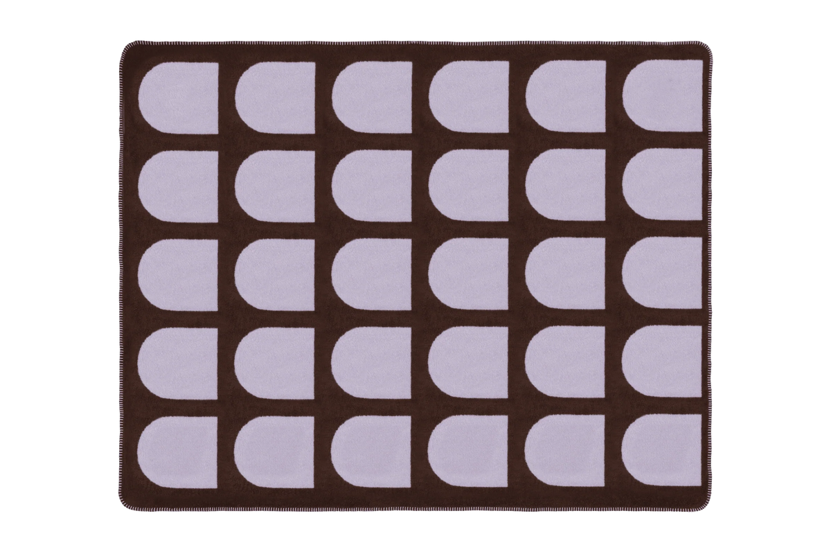 Plaid in cotone lilla e marrone 150 x 200 cm Gilli - noo.ma