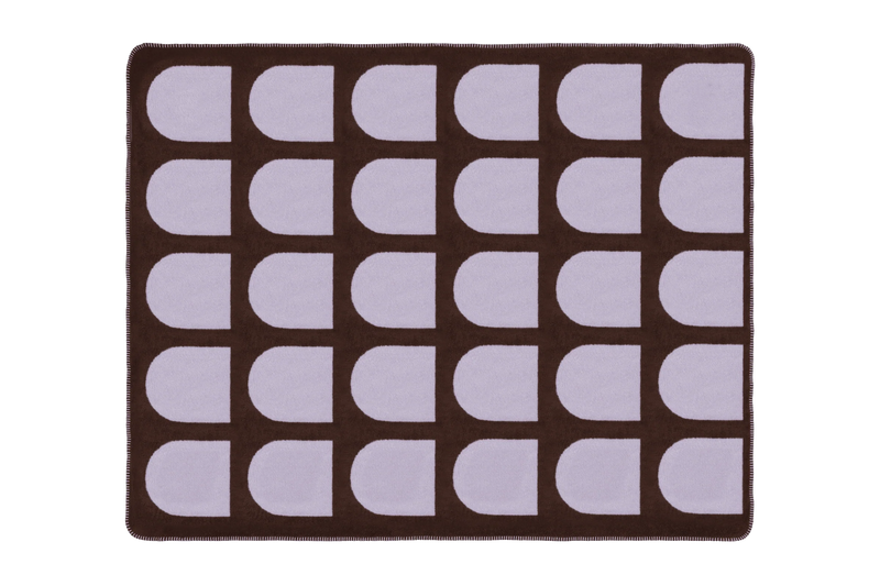 Plaid aus Baumwolle Lila und Braun 150 x 200 cm Gilli - noo.ma