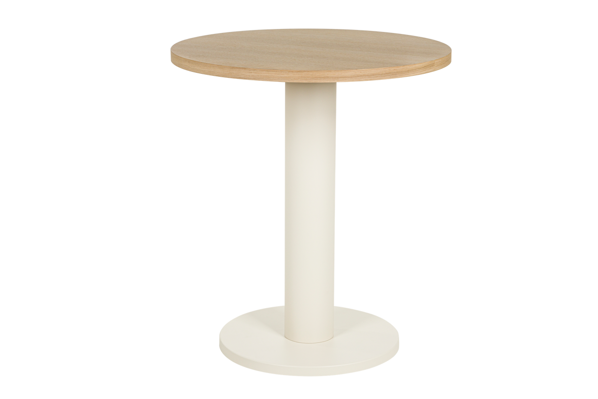 Dining table in oak and white steel 80cm Sool Café - noo.ma