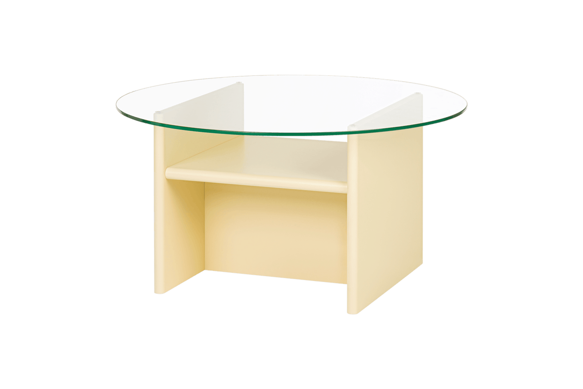 Table basse ronde en bois jaune 85 cm Tovo - noo.ma