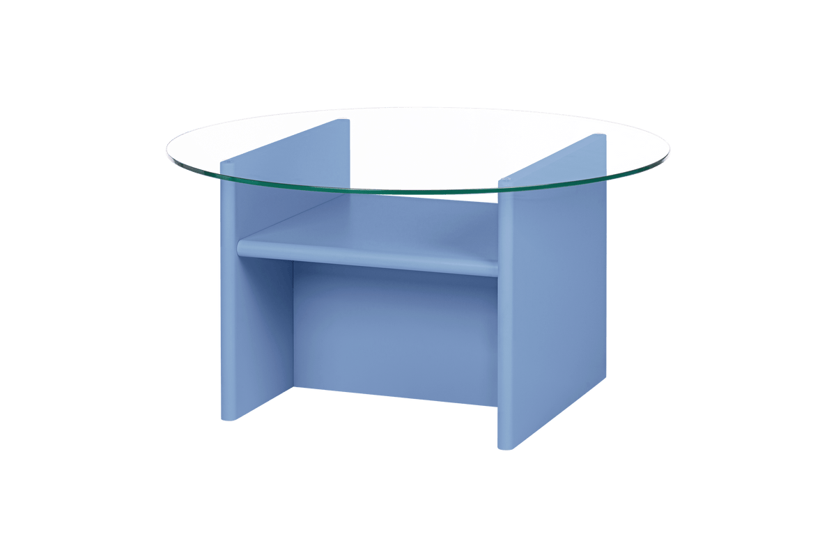 Table basse ronde en bois bleu 85 cm Tovo - noo.ma