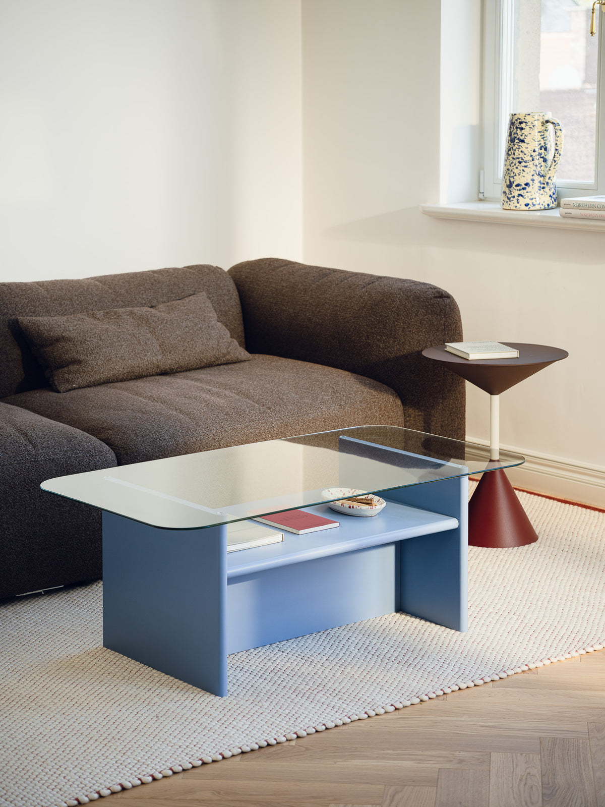 Low rectangular table in blue wood 110x63 cm Tovo - noo.ma