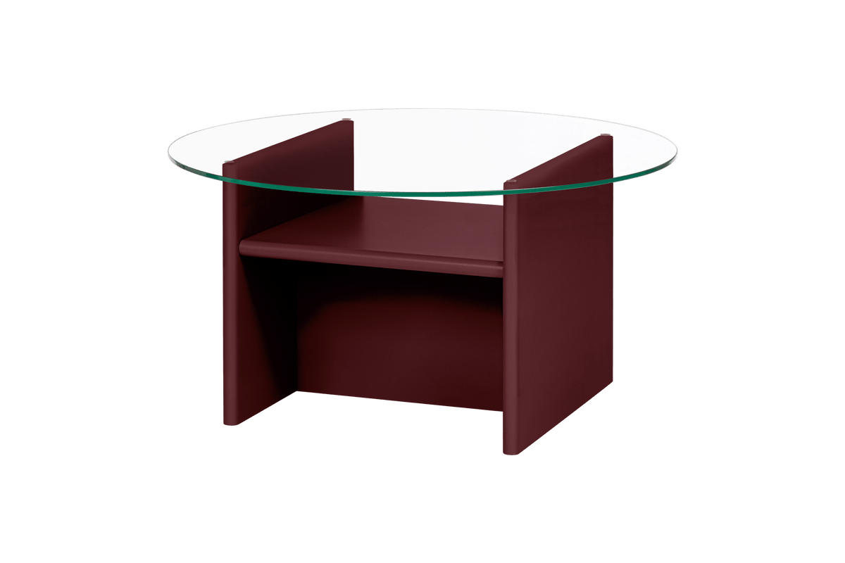 Table basse ronde en bois bordeaux 85 cm Tovo - noo.ma