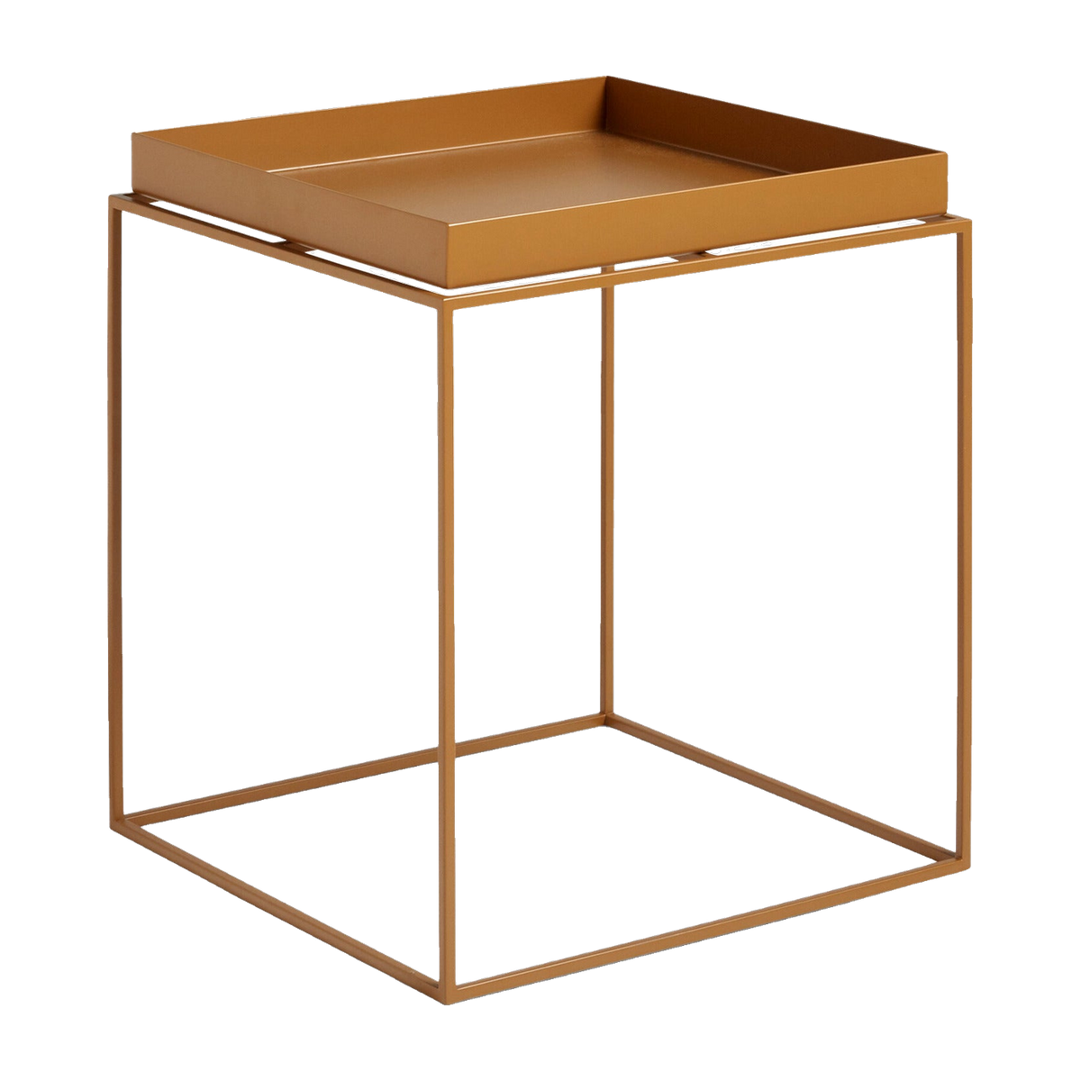 Table basse carrée en métal caramel 40 x 40 x 44 cm Tray - HAY