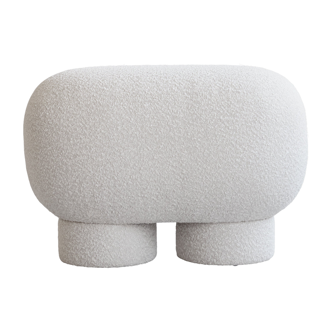 Off-white bouclé fabric bench 40x47cm Big Foot - 101 Copenhagen