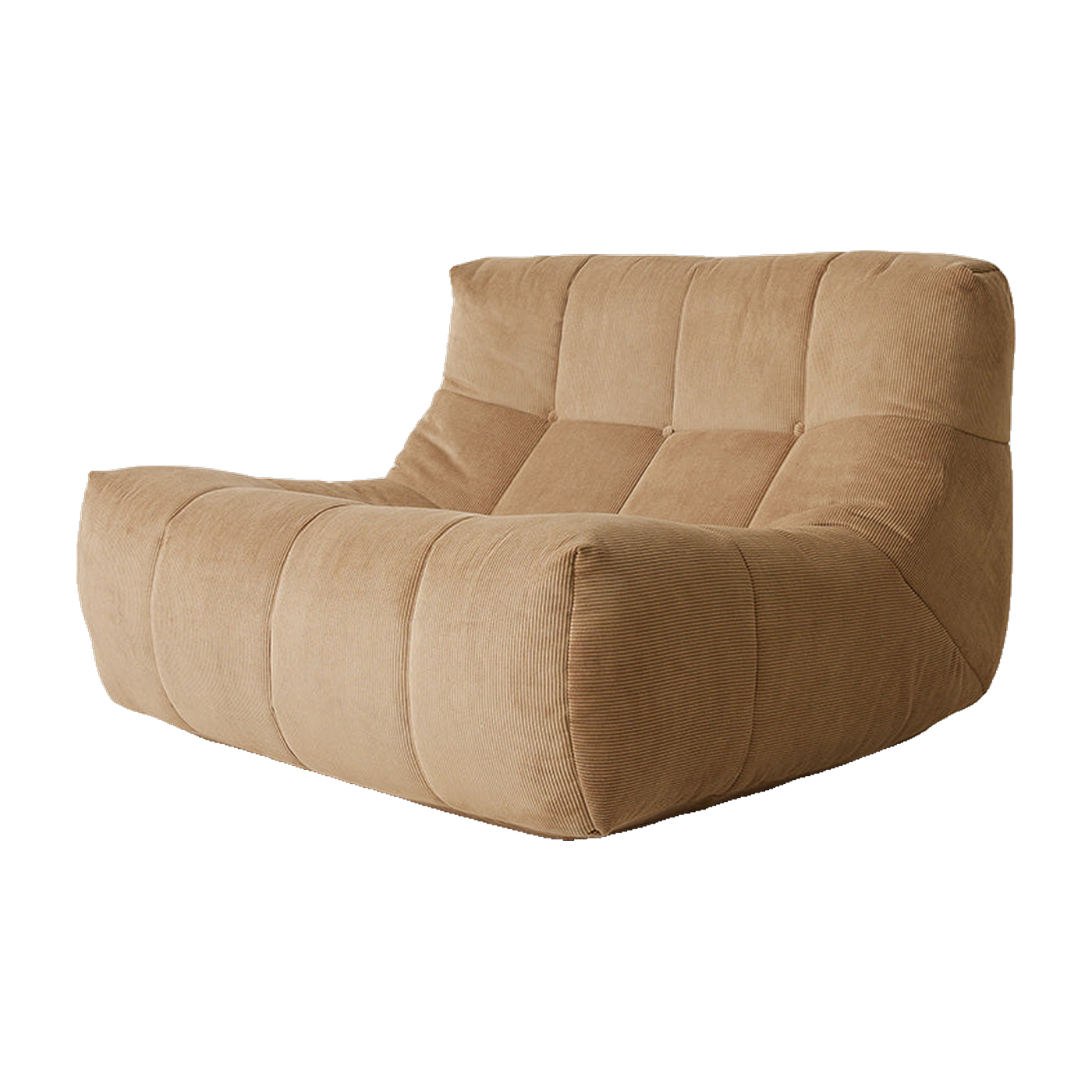 Sessel aus braunem Feincord 105x75cm Lazy - HKLIVING