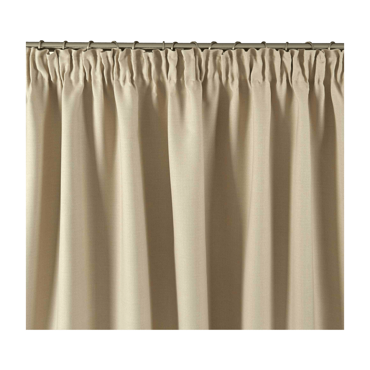 Lina Light Beige Blackout Curtain With Pencil Pleat Tape - Madura - The Cool Republic