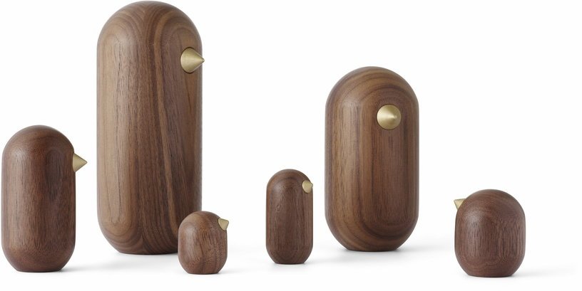Oiseau en bois 13,5 cm noyer Little Bird Walnut - Normann Copenhagen - The Cool Republic