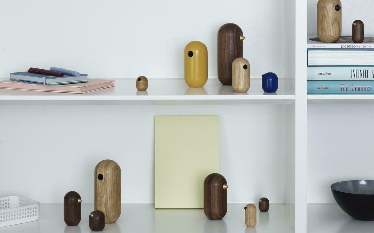 Oiseau en bois 13,5 cm noyer Little Bird Walnut - Normann Copenhagen - The Cool Republic