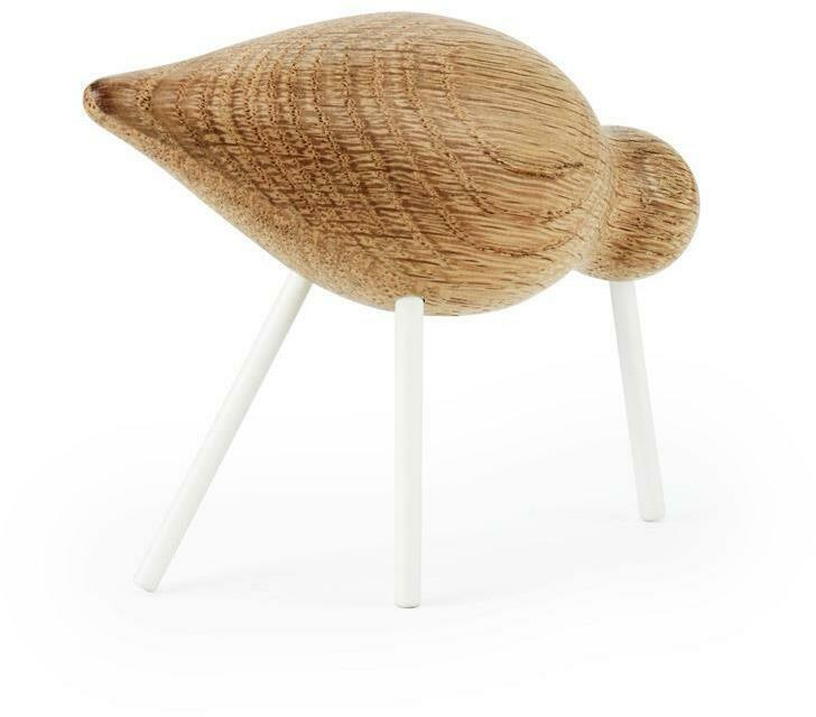 Oiseau en chêne et pieds en acier blanc M Shorebird blanc - Normann Copenhagen - The Cool Republic