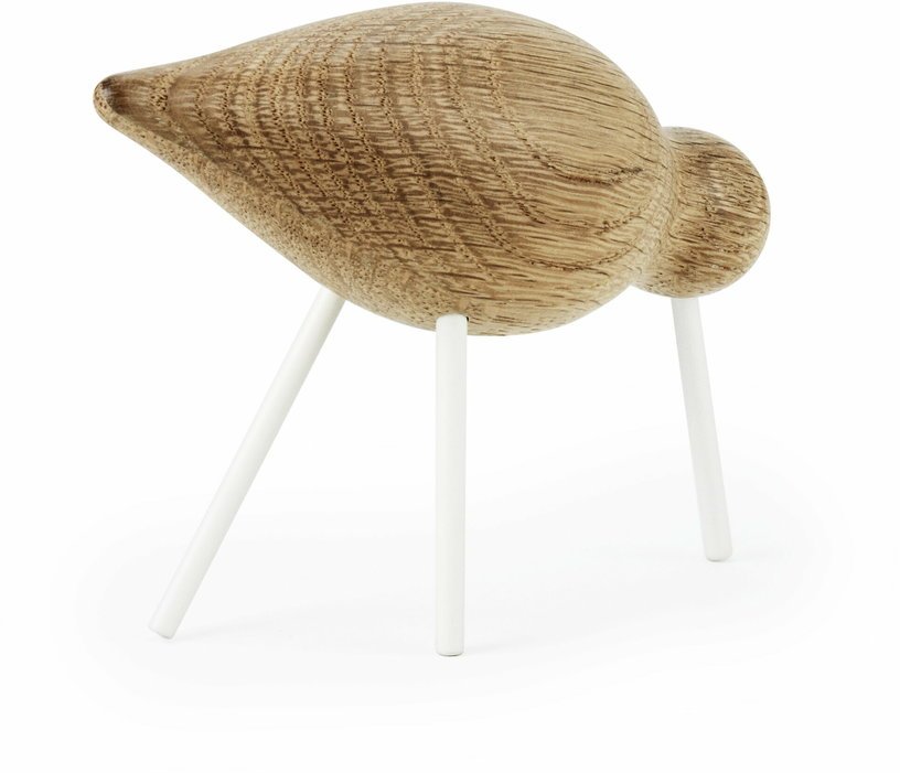 Oiseau en chêne et pieds en acier blanc M Shorebird blanc - Normann Copenhagen - The Cool Republic