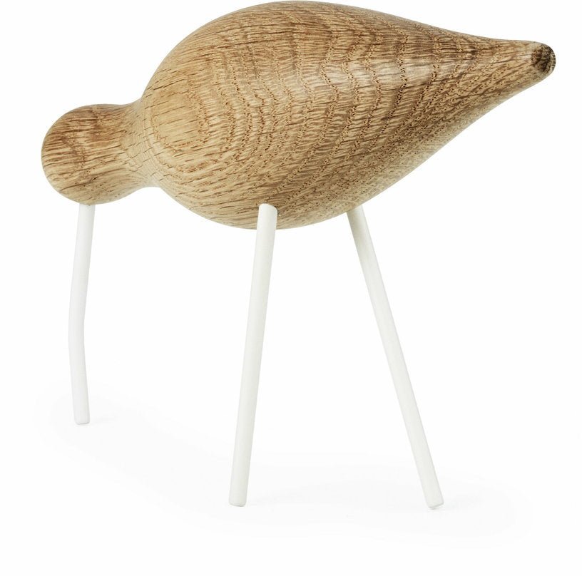Oiseau en chêne et pieds en acier blancs L Shorebird blanc - Normann Copenhagen - The Cool Republic
