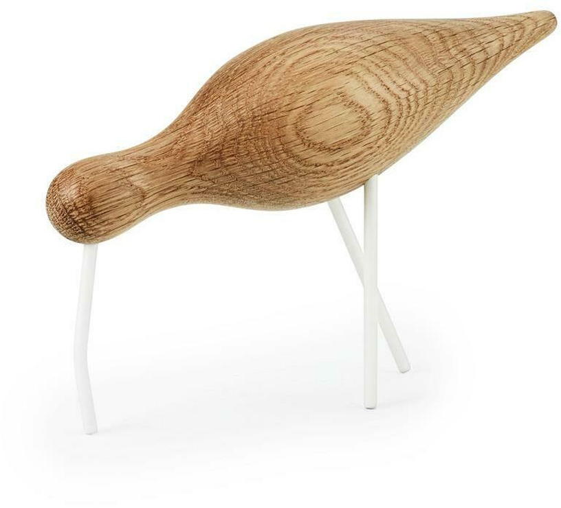 Oiseau en chêne et pieds en acier blancs L Shorebird blanc - Normann Copenhagen - The Cool Republic