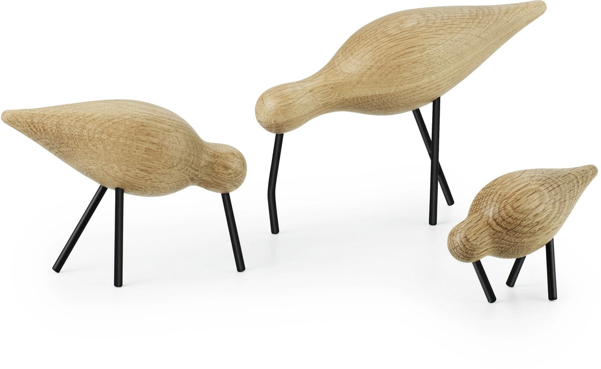 Oiseau en chêne et pieds en acier noirs L Shorebird noir - Normann Copenhagen - The Cool Republic